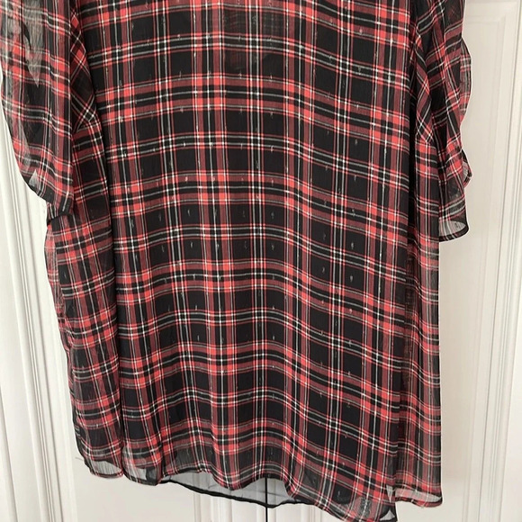 Torrid Chiffon Lurex Ruched Sleeve Blouse size 3 3x - Picture 4 of 12